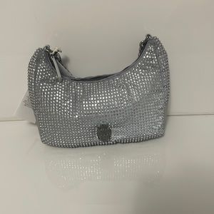 Kurt Geiger Women's Gray Diamanté-embellished Shell Bag